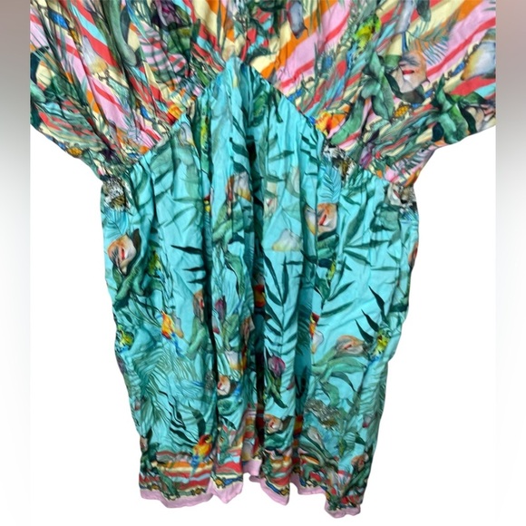 Johnny Was Taina Dolman Swim Cover Up Size Small Kimono Jungle Print Tropical - Picture 3 of 10